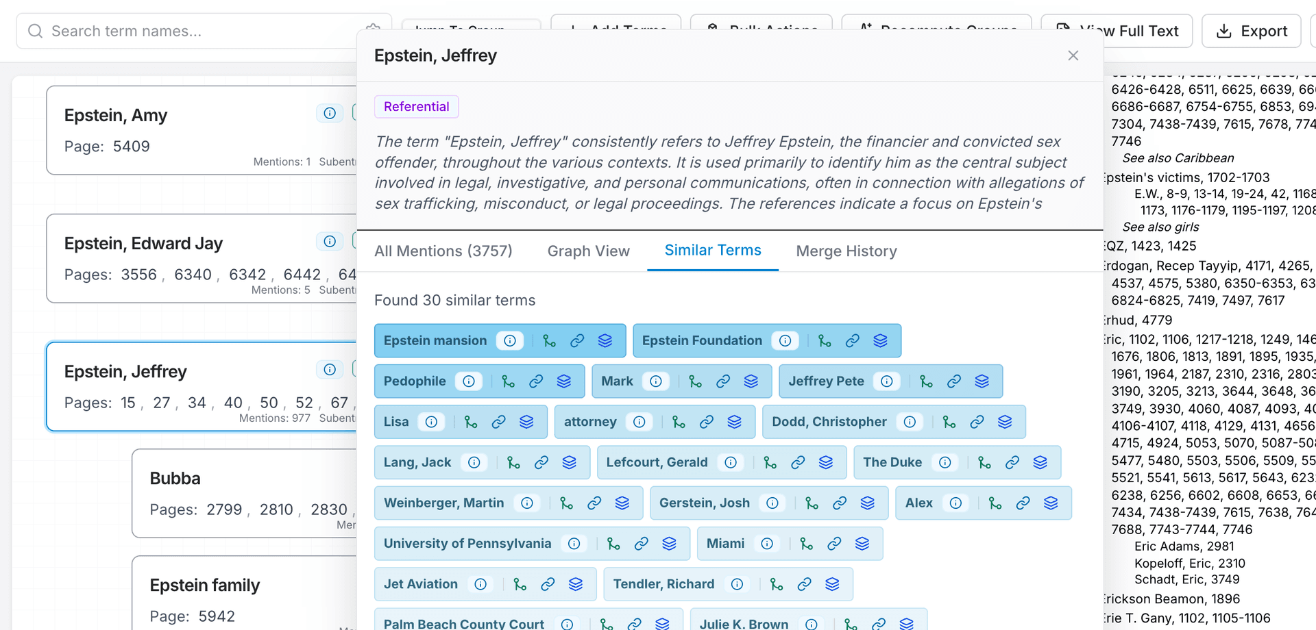 Indexing interface for journalists and organizations
