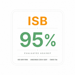ISB 95% — evaluated against ISO 999:1996, ANSI/NISO Z39.4-2021, CMOS 15e